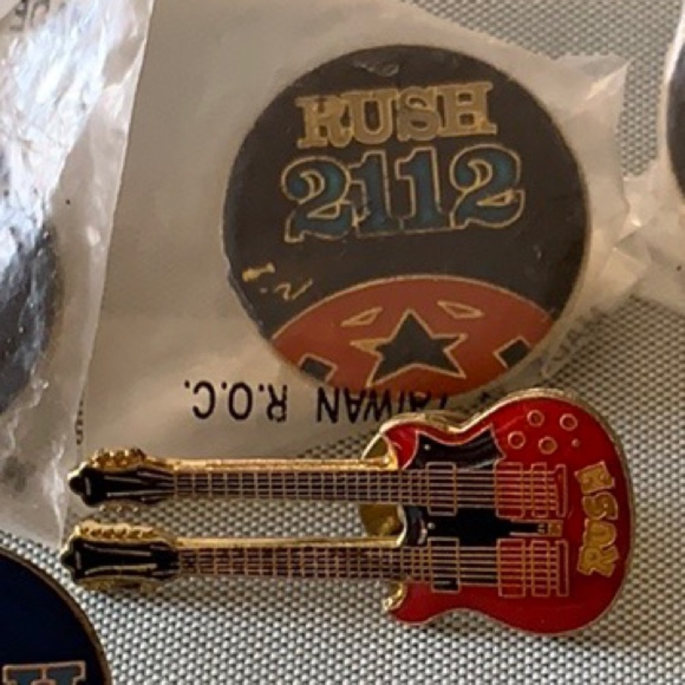 Vintage 80’s enamel RUSH band pins (2)